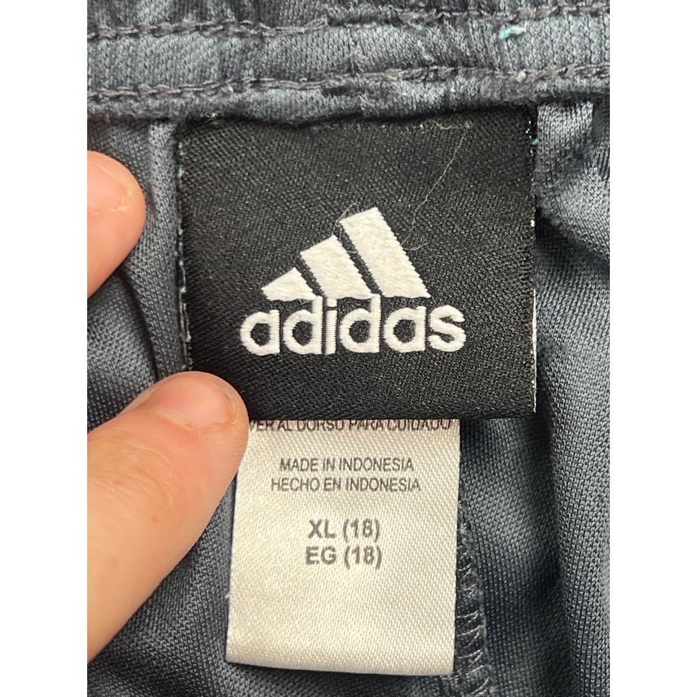 Adidas Athletic Shorts‎ Boys XL 18 Gray Climalite 3-Stripe Basketball Activewear - Picture 6 of 11